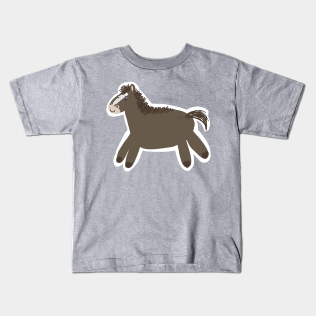 Horse drawn badly- brown Kids T-Shirt by Xetalo